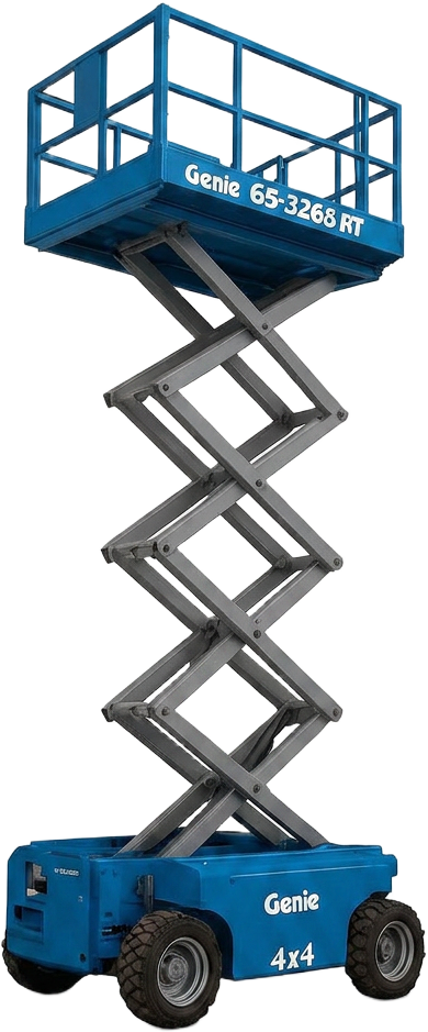 Plataforma de elevación tipo tijera 4x4 para trabajos en altura